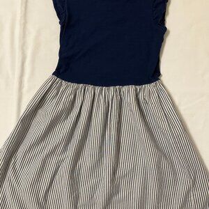 Carter's Navy Blue /White Girls Dress Stripes Back Bows Size 8